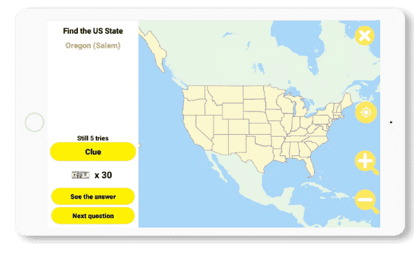 Geography tablet game