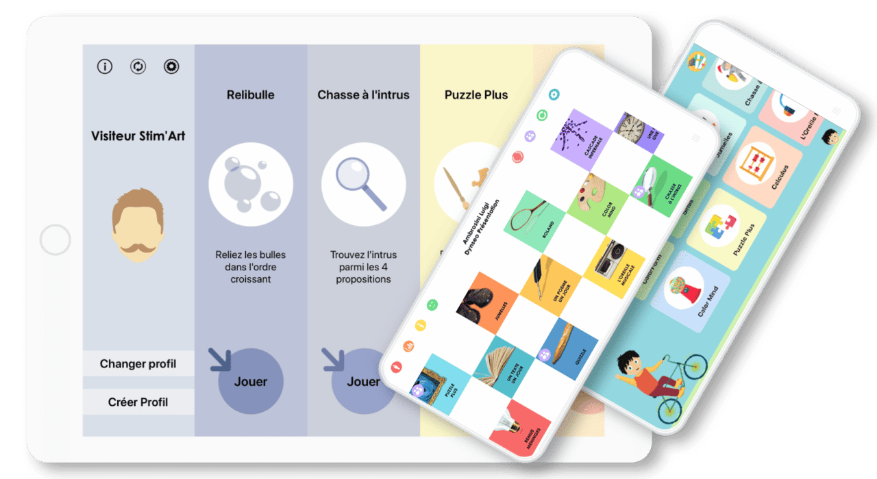 Ô Temps Tic  Jeux de mémoire sur tablette tactile Stim Art de Dynseo
