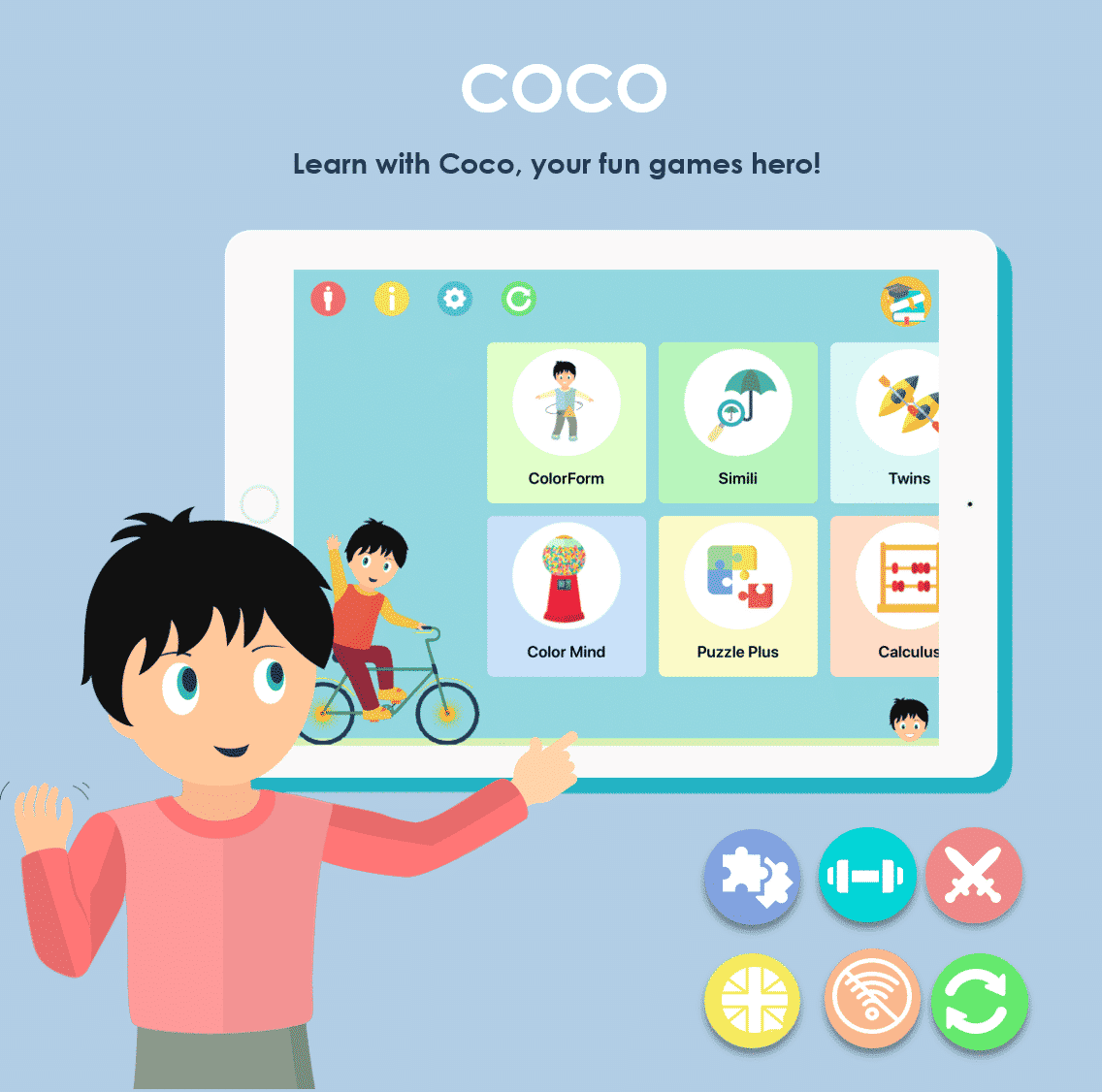 coco ENG square physical games for children
