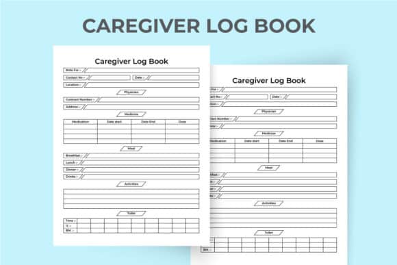 log book and note book for caregivers