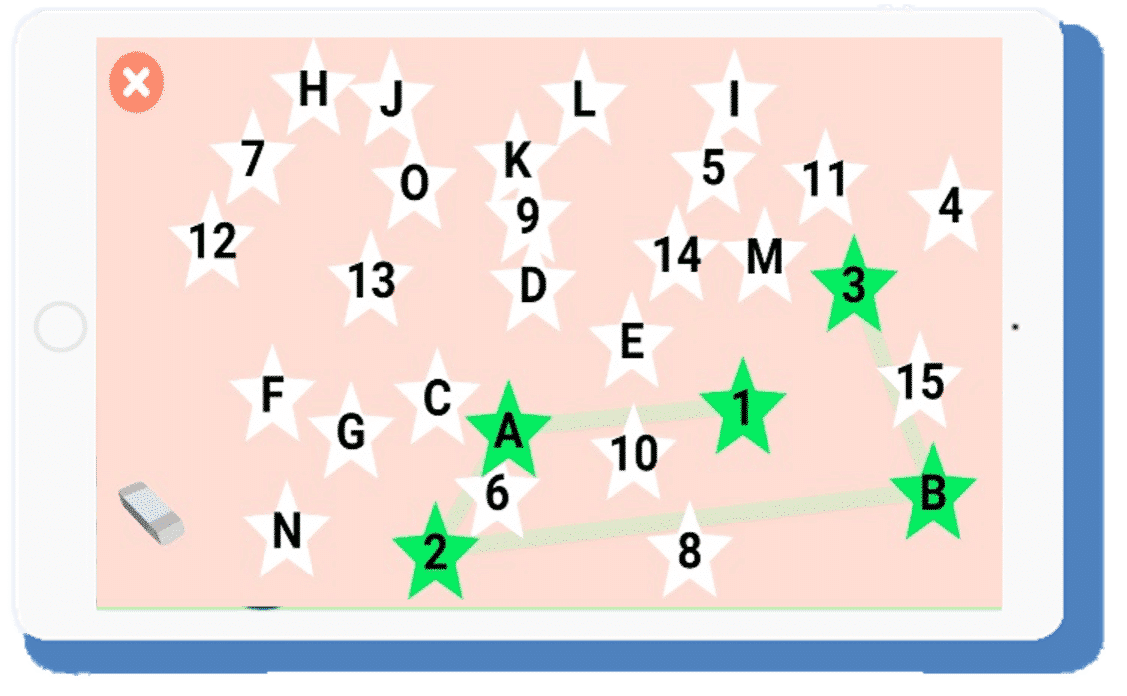 Étoiles filantes_Dyscalculie_Jeux enfants dyscalculiques_Jeux éducatifs_Troubles Dys_Ordre du système numérique_Calcul mental_Compétences visuo-spatiales_mémoire du travail_reconnaissance