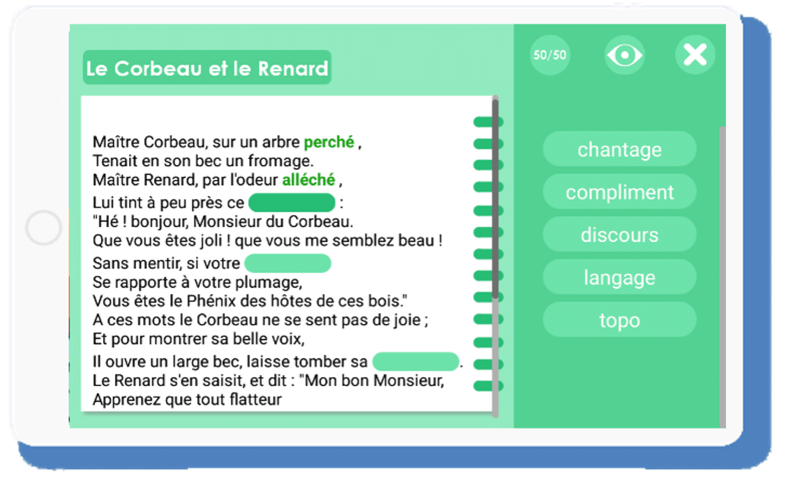 Le poeme perdu_Dyslexie_Dysorthographie_Enfants dyslexiques_Jeux adaptés_Jeux éducatifs_Apprentissage_Trouble Dys_Mémoire_Lecture_Compréhension de lecture_Mémoire sémantique