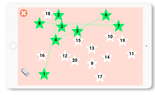 Étoiles filantes_Dyscalculie_Jeux enfants dyscalculiques_Jeux éducatifs_Troubles Dys_Ordre du système numérique_Calcul mental_Compétences visuo-spatiales_mémoire du travail_reconnaissance