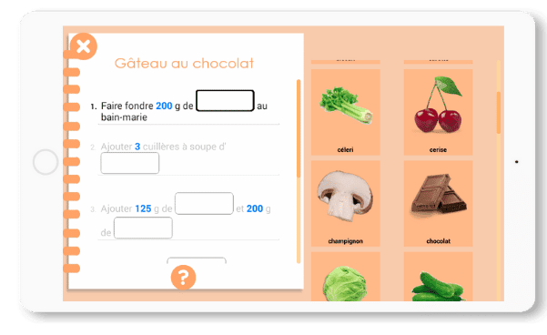 Coco Cuisine_tablette-accompagner-les-enfants-trisomie-fonctions-cérébrales-cognitives-écran