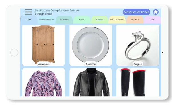 mon dico objets utiles tablettes dictionnaire communication troubles déglutition langage prononciation