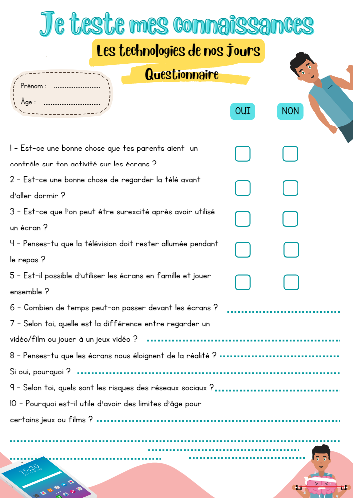Questionnaire de connaissances - animateur avec explications