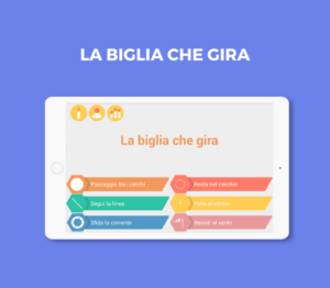 Bambino che gioca con un'app educativa su un tablet. Imparare attraverso il gioco per una crescita sana e stimolante.