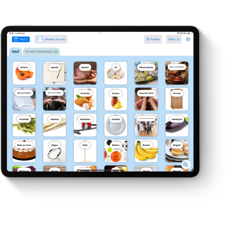 mon dico familles amis tablettes dictionnaire communication troubles déglutition langage prononciation