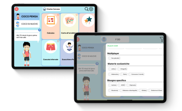 COCO IT ipad omepage e filtri