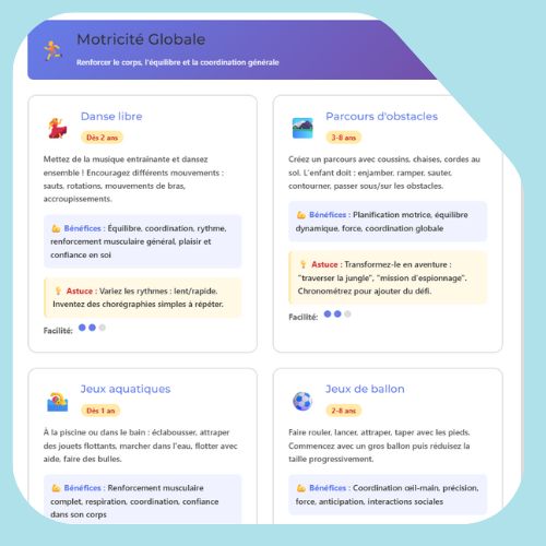 Fiche d'activites motricité