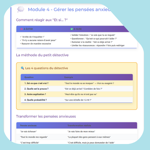 Gérer pensées anxieuses