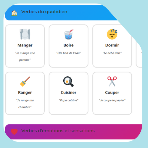 Support Visuel Verbes d'Action