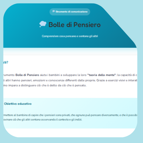 Biglietto con bolle di pensiero