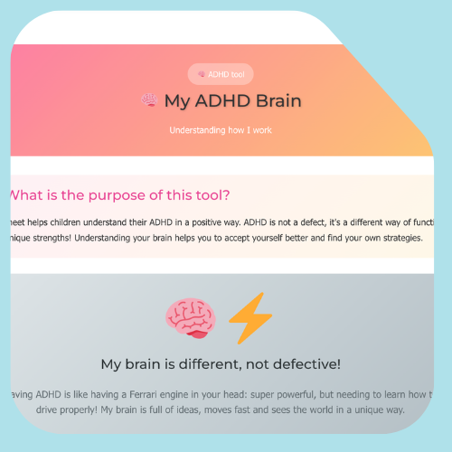 My ADHD brain sheet