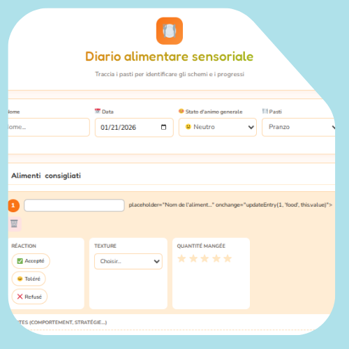 Diario alimentare sensoriale