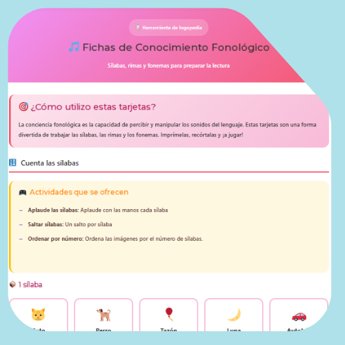 Fichas de conciencia fonológica