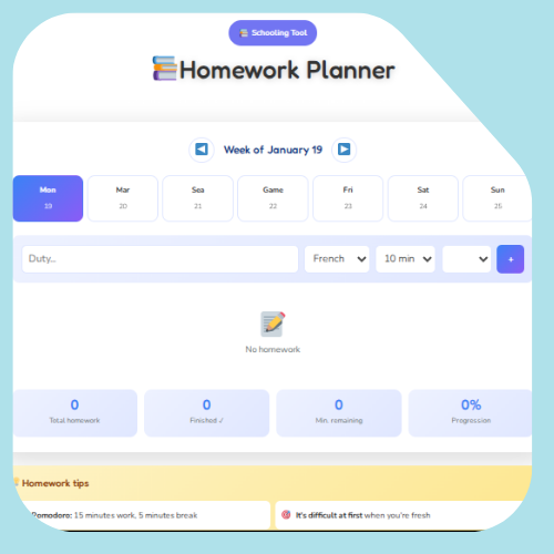 Homework planner