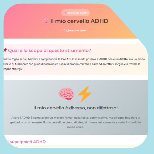 La mia scheda sul cervello ADHD