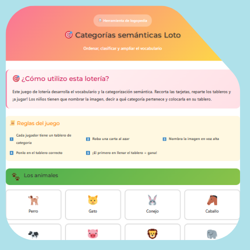 Loto de categorías semánticas