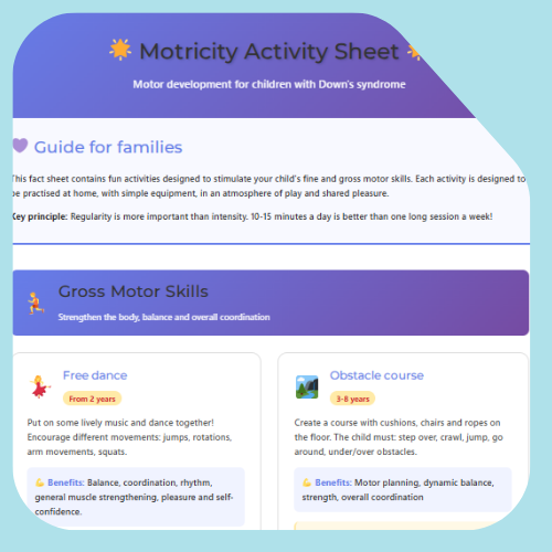 Motor skills activity sheets