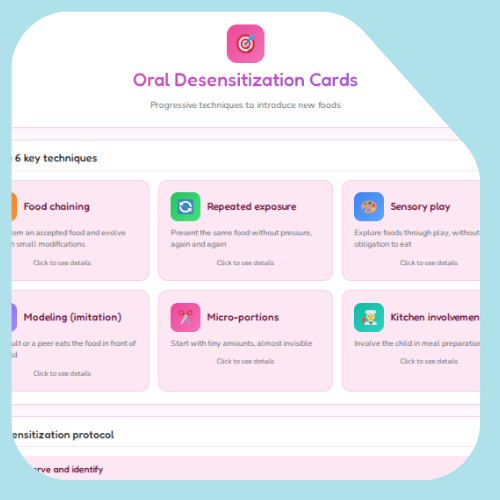 Oral desensitization cards