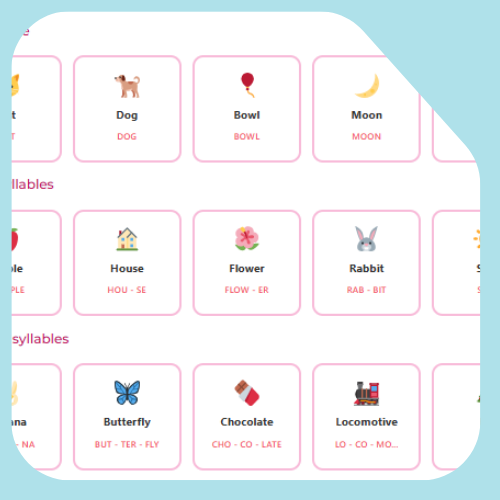 Phonological awareness cards