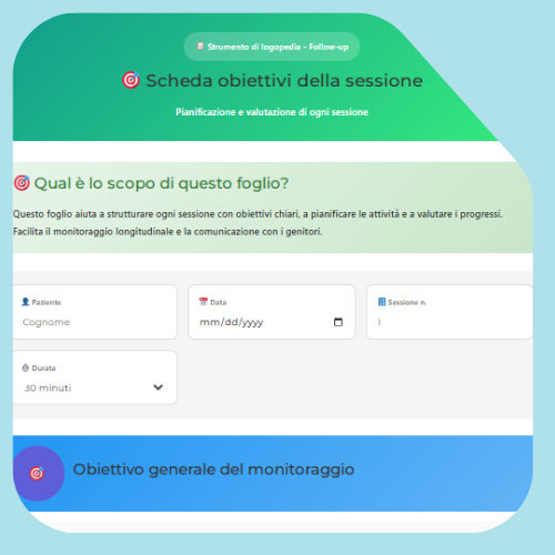 Scheda degli obiettivi della sessione