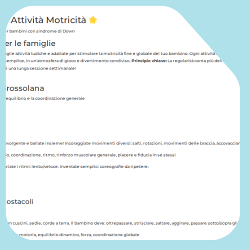 Schede di attività motorie