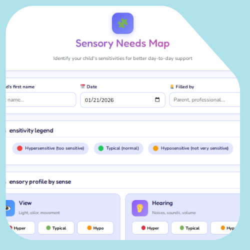 Sensory needs map
