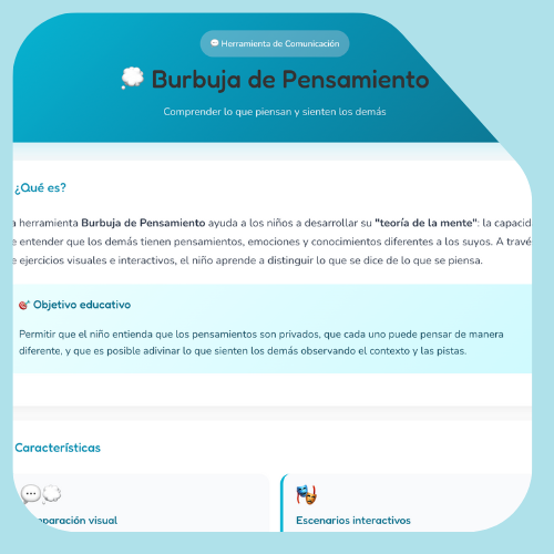 Tarjeta burbuja de pensamiento