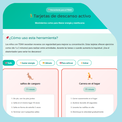 Tarjetas de pausa activa