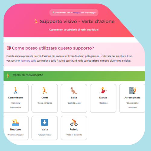 Verbi d’azione di supporto visivo