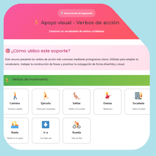 Verbos de acción de apoyo visual