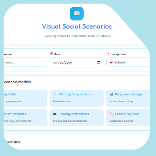 Visual social scenarios