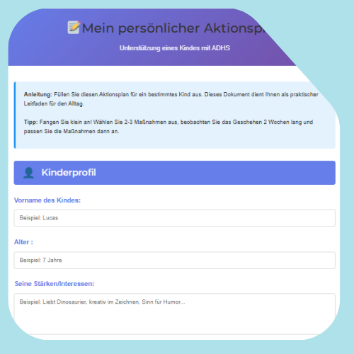 ADHS-Aktionsplan