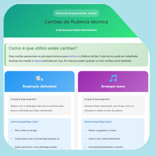 Cartões de fluência técnica Cartões de fluência técnica