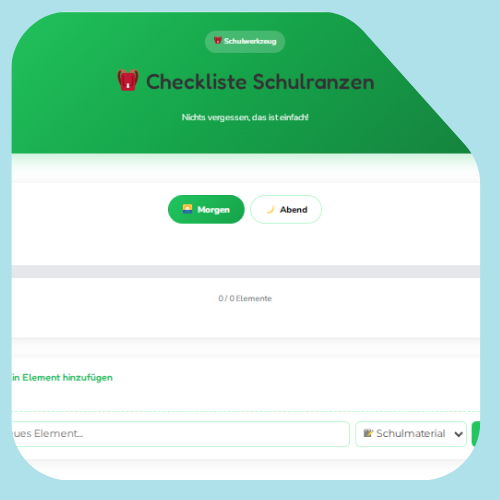 Checkliste Schulranzen
