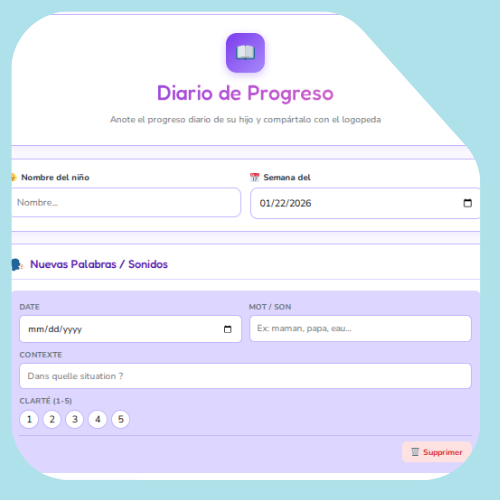 Diario de progreso en casa