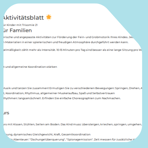 Karteikarten für motorische Aktivitäten