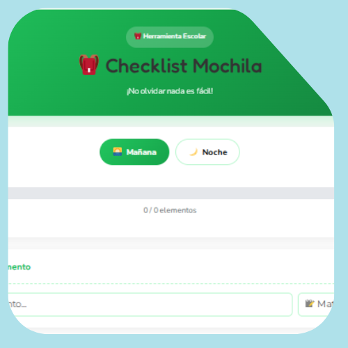Lista de control de la mochila escolar