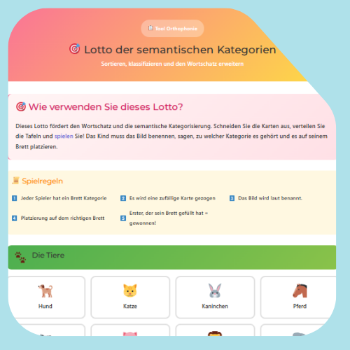 Lotto der semantischen Kategorien