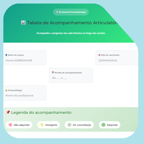 Tabelle zur Überwachung der Artikulation