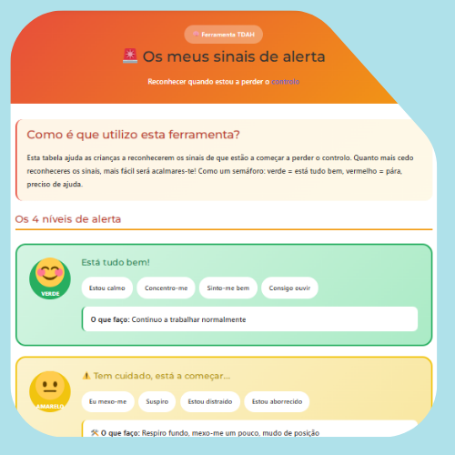 Os meus sinais de alerta Os meus sinais de alerta