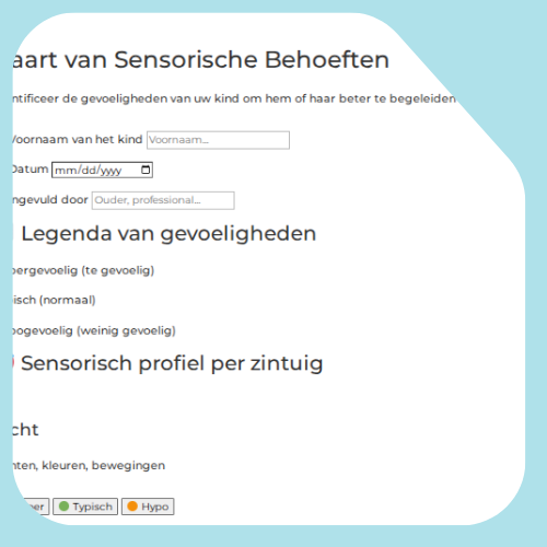 Sensorische behoeftenkaart