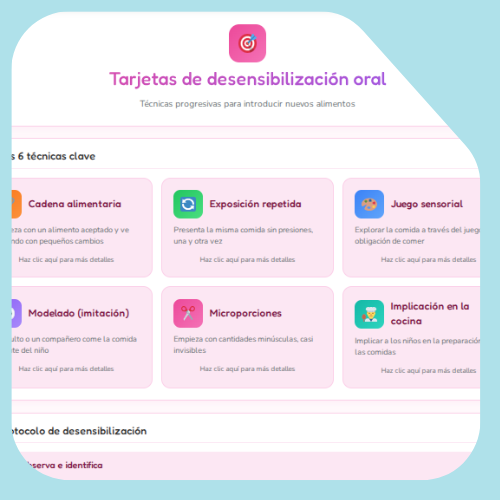 Tarjetas de desensibilización oral