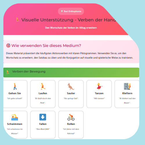 Visuelle Unterstützung von Aktionsverben