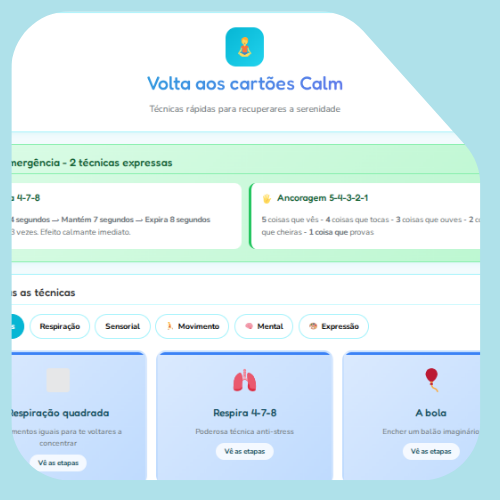 Volta aos cartões calmos Volta aos cartões calmos