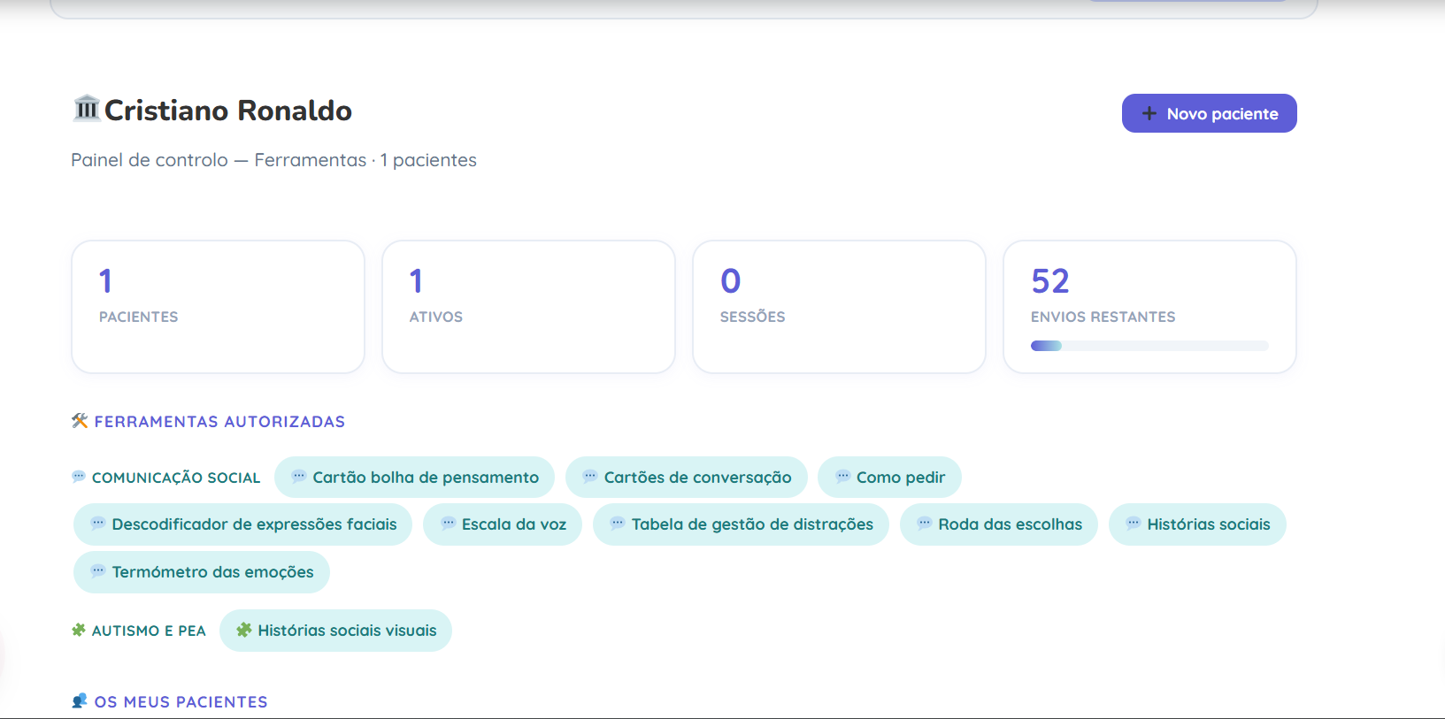 Painel de exercícios Dynseo