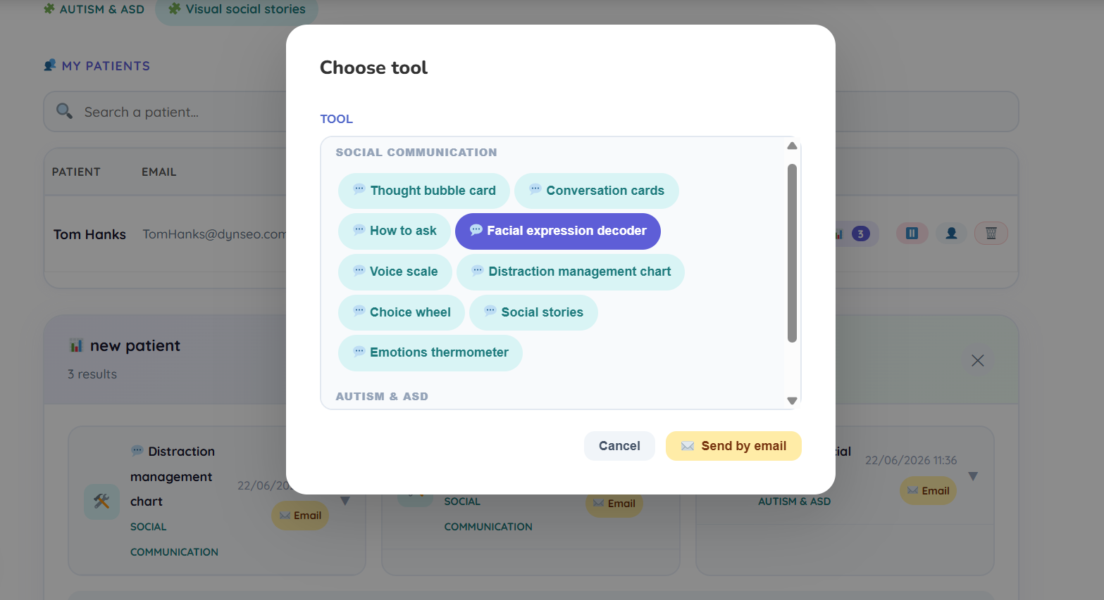 select and send tools