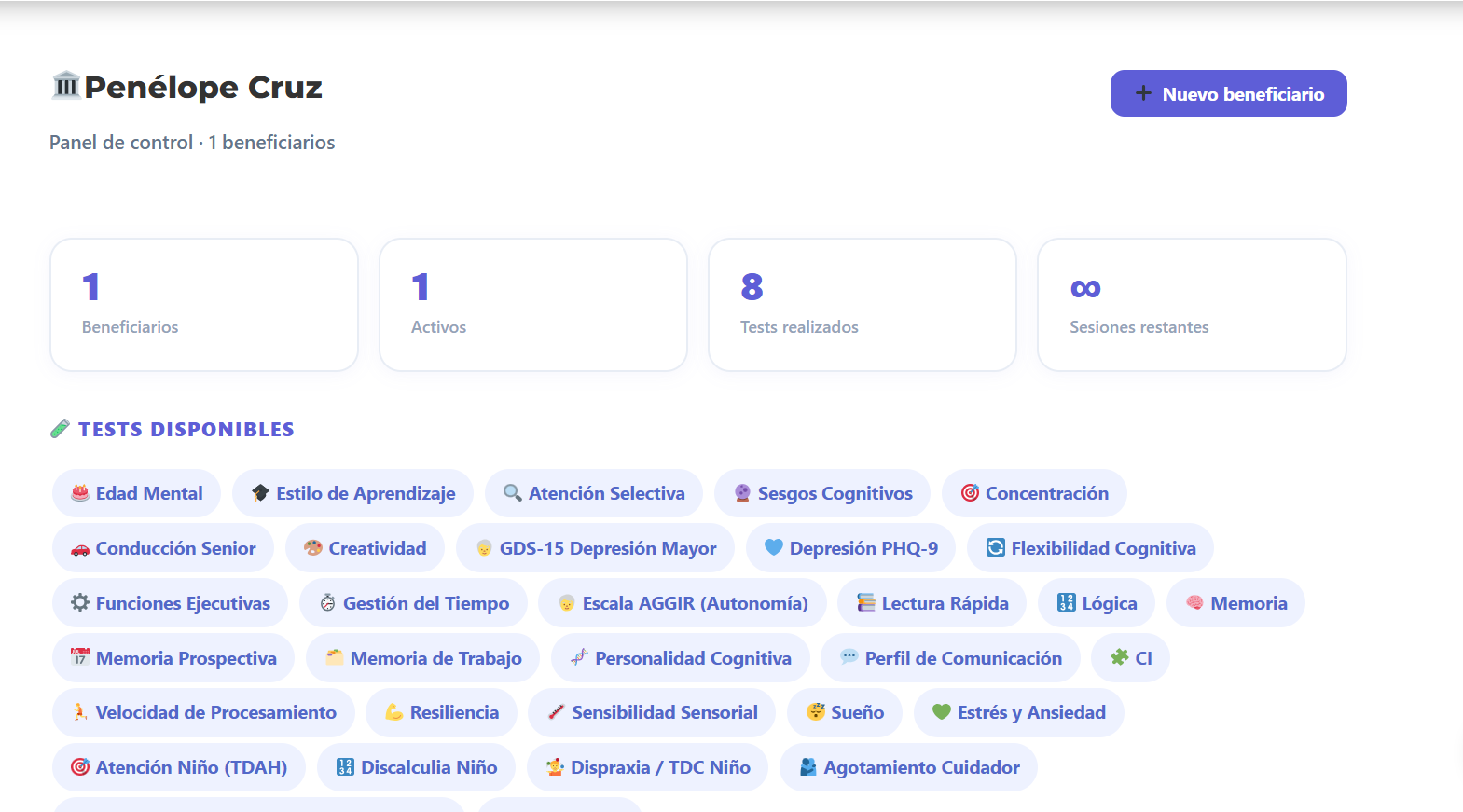 Panel de pruebas Dynseo